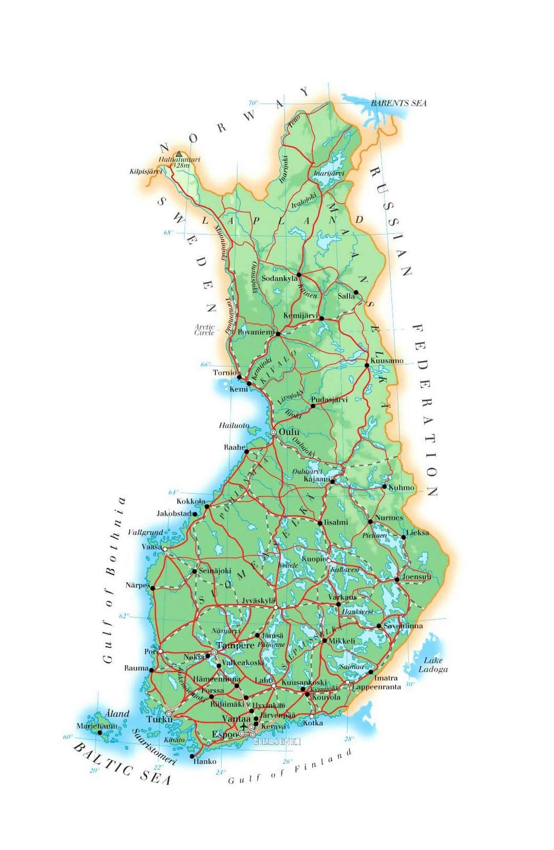 Kat jeyografik nan Fenlann elevasyon